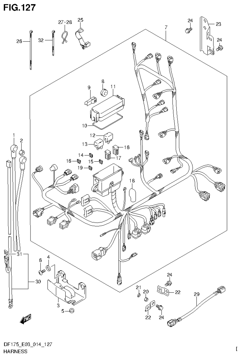 Suzuki DF175ZG HARNESS (DF175ZG E03) parts diagram